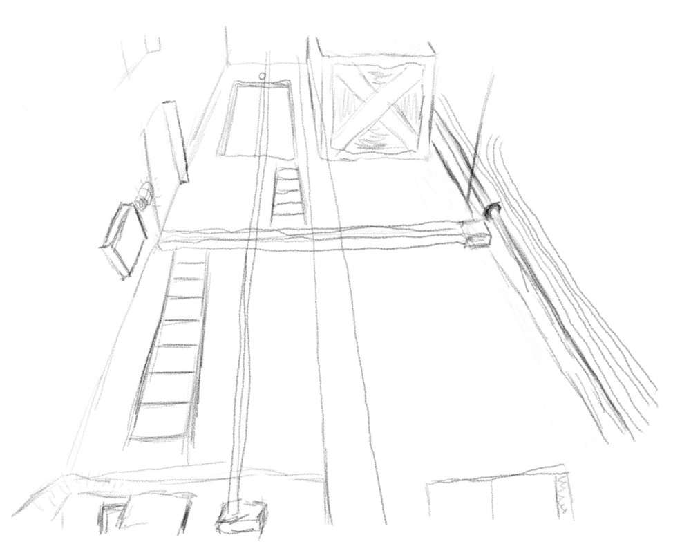 A early conzept art drawing of rising