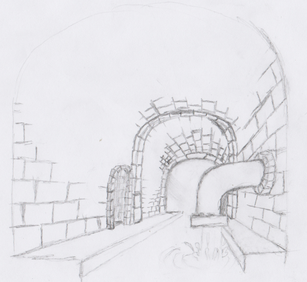 A early conzept art drawing of rising